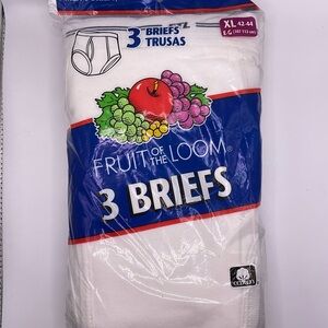 Vtg Fruit of the Loom Regular Brief XL Underwear for Men, White - FTL-7601